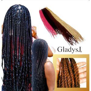 16" Senegalese Twist Yarn Braid Protective Hairstyle Twist Crochet Braid  6 Pack